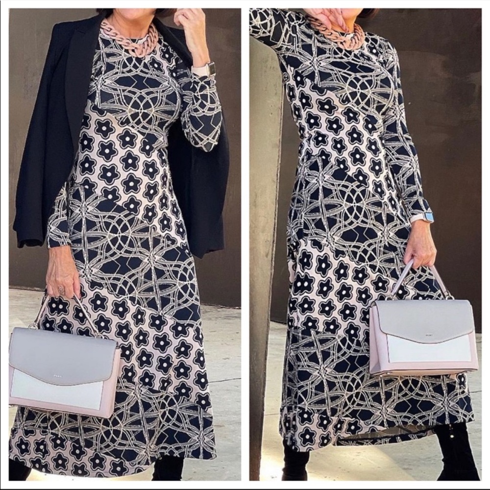ZARA NWT LONG JACQUARD DRESS 🌸 - Picture 2 of 10